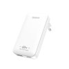 Ładowarka sieciowa podróżna ultracienka GaN 65W USB-A USB-C PD EU / US - biała