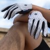 Rękawiczki sportowe rowerowe pełne wiosenno-letnie rozmiar L - biało-czarne