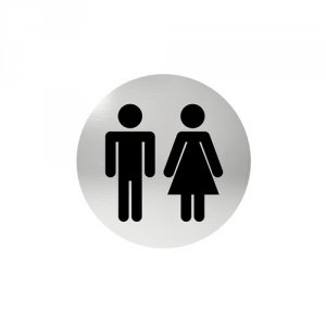 OZNACZENIE OKRĄGŁE WC, KLEJONE STAL NIERDZEWNA