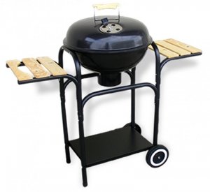 GRILL OKRĄGŁY Z PÓŁKAMI Z POKRYWĄ  RUSZT CHROMOWANY ŚR. 43CM