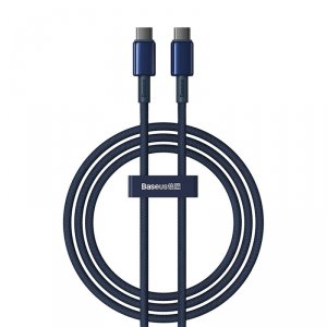 Kabel przewód Tungsten Gold USB-C - USB-C 100W 1m - granatowy
