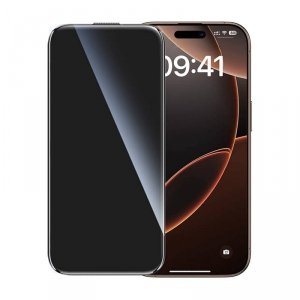 Szkło hartowane prywatyzujące z ramką instalacyjną na iPhone 16 Pro