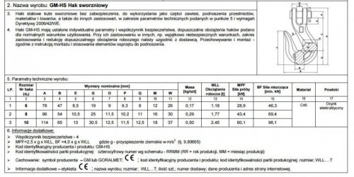 HAK SWORZNIOWY OCYNKOWANY 5/16&#039; 1.77T 8MM