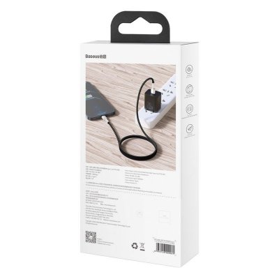 Przewód kabel iPhone USB-C - Lightning Cafule Metal Data Power Delivery 20W 1m - czarny
