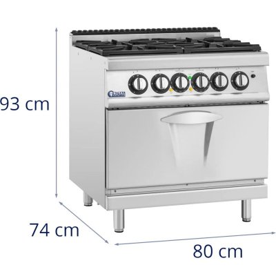 Kuchnia gazowa z piekarnikiem 4 palniki 14.4 kW