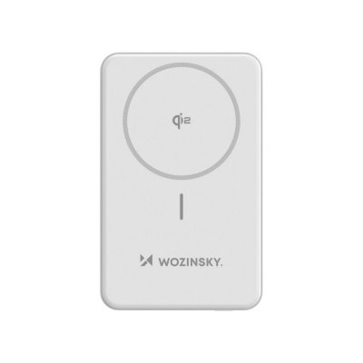Powerbank magnetyczny Qi2 10000mAh z podstawką USB-A USB-C 22.5W PD - biały
