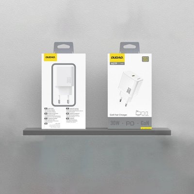 Szybka ładowarka sieciowa 30W PD GaN USB-C - biała
