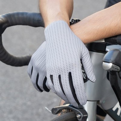 Rękawiczki rowerowe oddychające pełne rozmiar L - szare