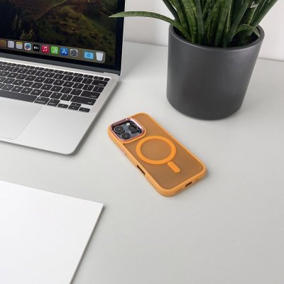 Etui na Samsung Galaxy S24 FE Fashion Case z MagSafe - pomarańczowe