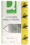ZAKŁADKI INDEKSUJĄCE PAPIEROWE 20X45MM Q-CONNECT SIGN-HERE ŻÓŁTE 4X40 SZT