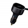 Ładowarka samochodowa Baseus Enjoyment z kablami USB-C + Lightning 3A, 30W (czarna)