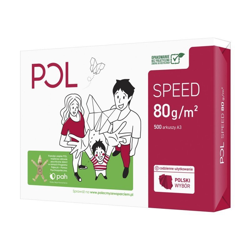 PAPIER KSERO A3 80G POLSPEED POLSP080X269 BIAŁY 153 CIE KLASA C 500 ARK