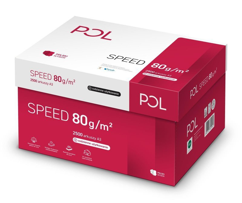 PAPIER KSERO A3 80G POLSPEED POLSP080X269 BIAŁY 153 CIE KLASA C 500 ARK
