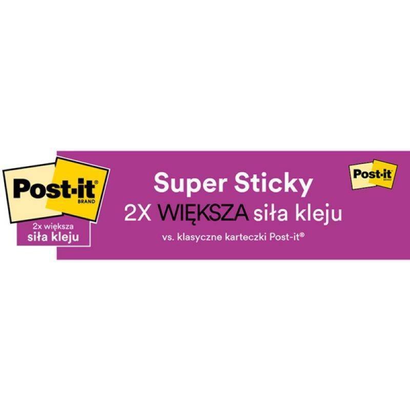 KARTECZKI SAMOPRZYLEPNE BOOST, 76X76MM 3M POST-IT® SUPER STICKY 5X90 KART