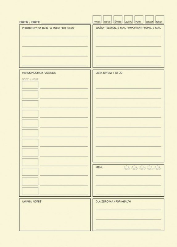 NOTES Z ORGANIZEREM 165X230MM DONAU LIFE NIEBIESKI 80 KART