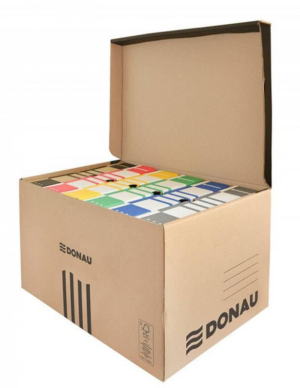PUDŁO ARCHIWIZACYJNE WZMOCNIONE 558X370X315MM DONAU BRĄZOWE