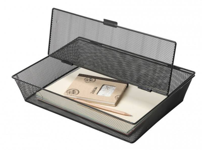POJEMNIK NA CZASOPISMA A4 Q-CONNECT OFFICE SET ZAMYKANY CZARNY METALOWY