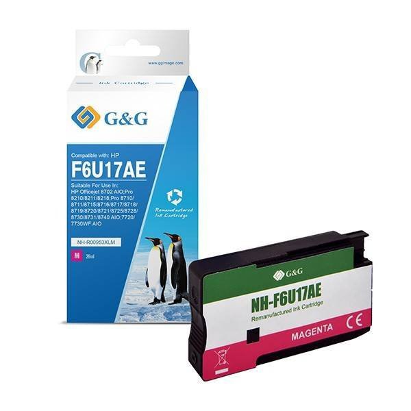 G&G KOMPATYBILNY INK / TUSZ Z F6U17AE, HP 953XL, MAGENTA, 1600S, NH-R00953XLM, DLA HP &quot;OFFICEJET PRO 8210/8211/8218