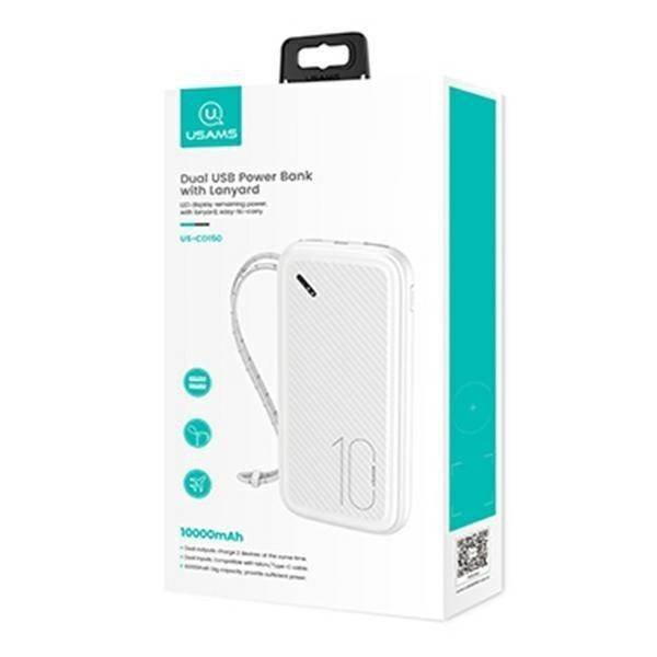 USAMS POWERBANK PB56 10000MAH 2XUSB BIAŁY