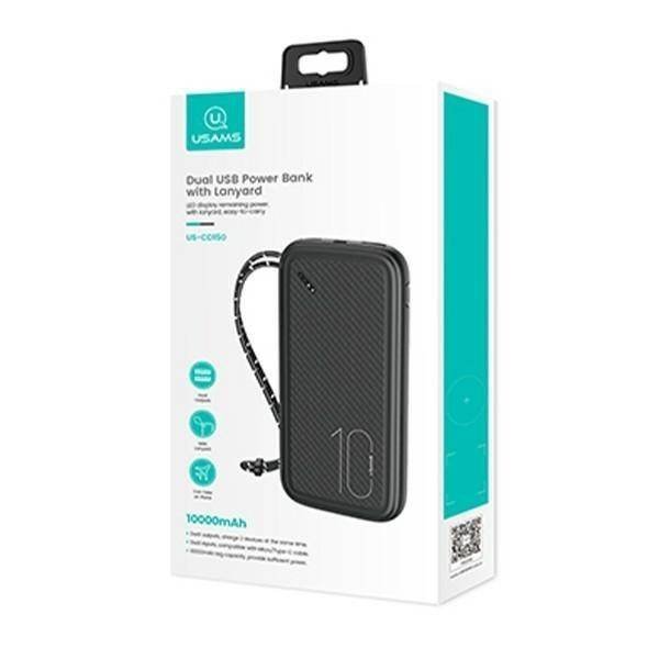 USAMS POWERBANK PB56 10000MAH 2XUSB CZARNY