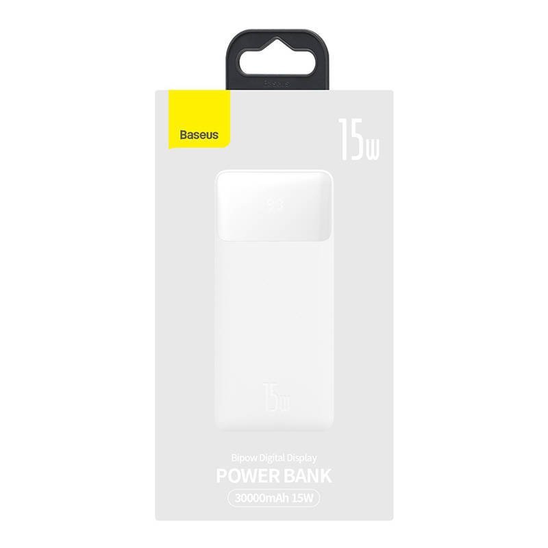 Powerbank Baseus Bipow 30000mAh, 2xUSB, USB-C, 15W (biały)