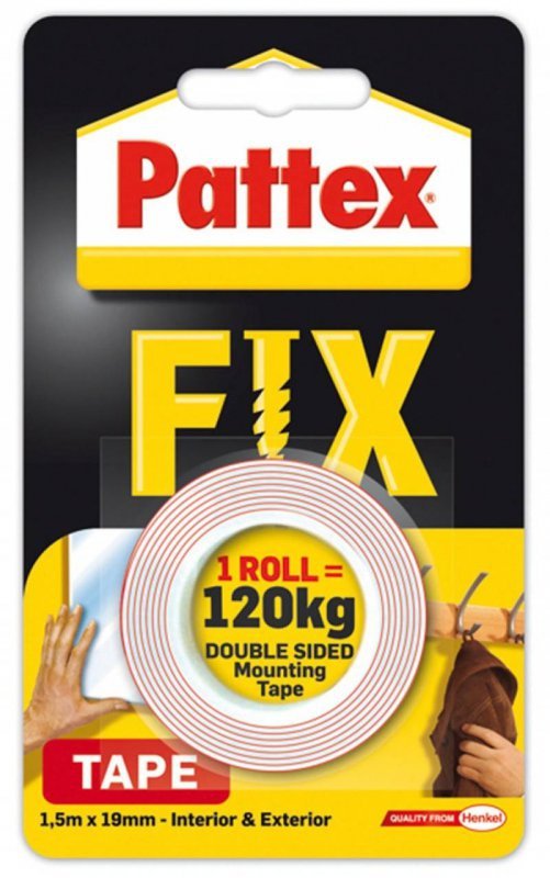 TAŚMA DWUSTRONNA MONTAŻOWA 19MMX1,5M PATTEX FIX