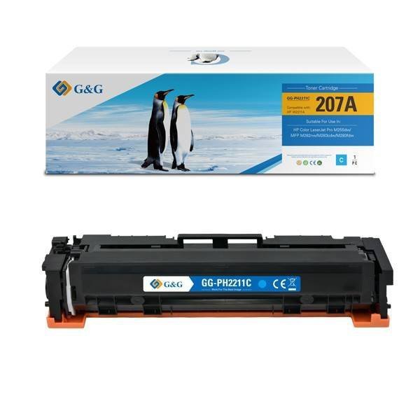 G&G KOMPATYBILNY TONER Z W2211A, CYAN, 1250S, NT-PH2211C, HP 207A, DLA HP COLOR LASERJET PRO M255, MFP M282, M283, N