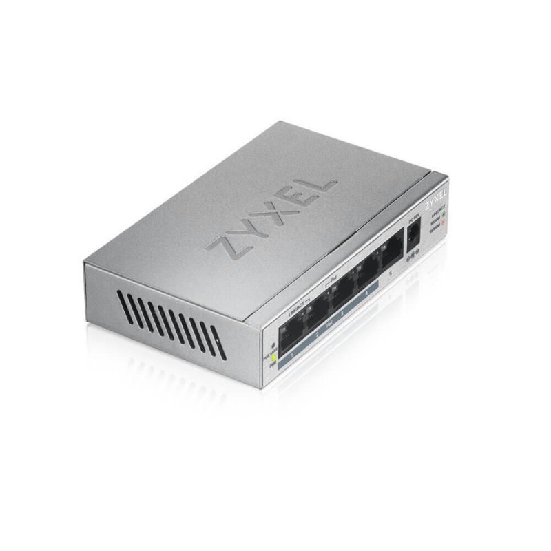 ZYXEL PRZEŁĄCZNIK GS1005-HP 5 PORT GIGABIT POE+ UNMANAGED DESKTOP 60W