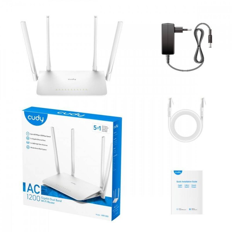 CUDY ROUTER WR1300 MESH GIGABIT WIFI AC1200