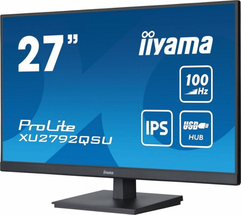 IIYAMA MONITOR 27 CALI PROLITE XU2792QSU-B6 IPS,QHD,100HZ,HDMI,DP,4XUSB3.2,SLIM