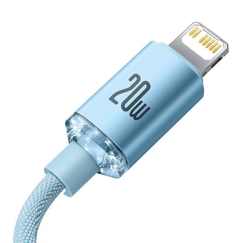 KABEL USB-C DO IP BASEUS CRYSTAL SHINE, 20W, 2M (NIEBIESKI)