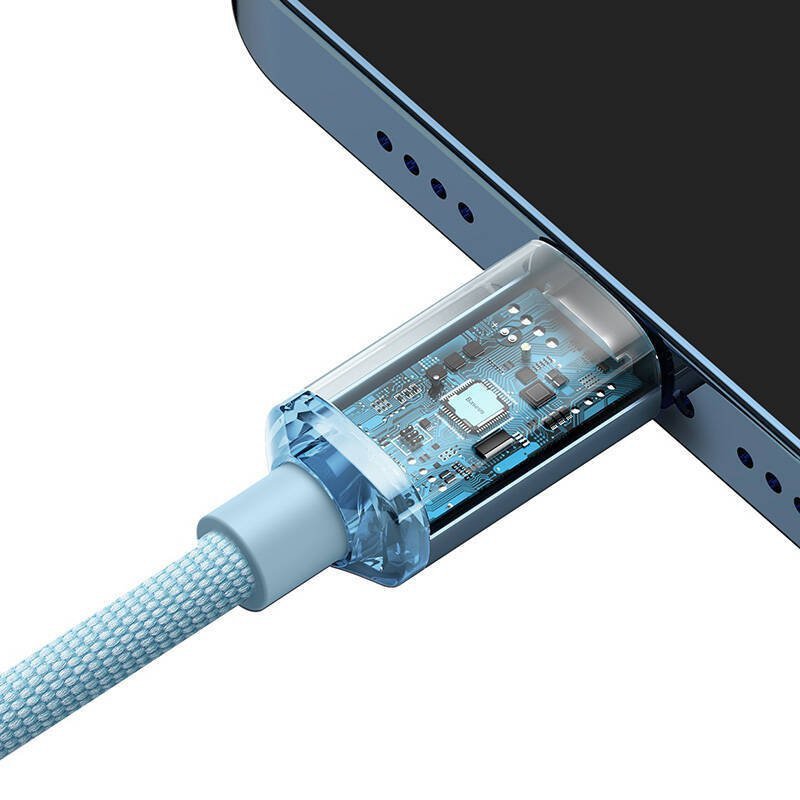 KABEL USB-C DO IP BASEUS CRYSTAL SHINE, 20W, 2M (NIEBIESKI)