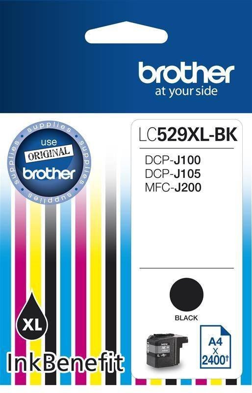 TUSZ ORYGINALNY BROTHER LC529XLBK CZARNY 2400 STRON