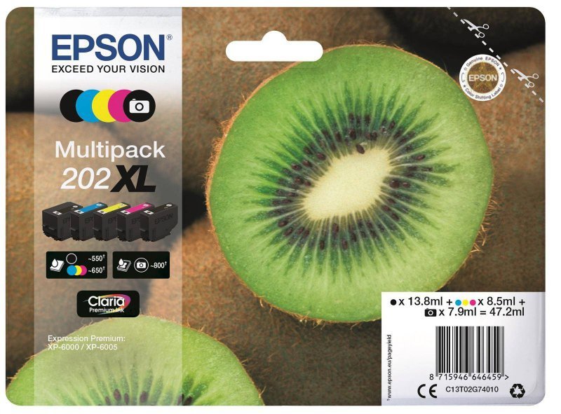 TUSZ ORYGINALNY EPSON T02G7 C13T02G74010 CMYK 47,2 ML