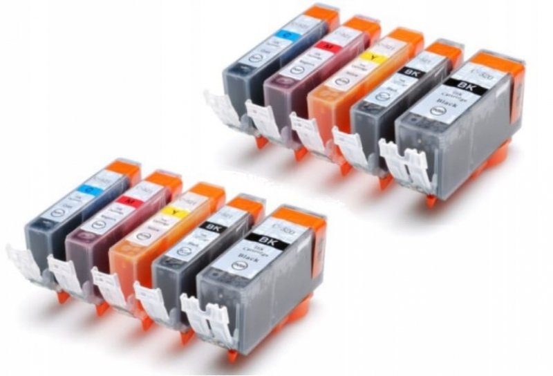 10x TUSZE DO CANON ZAMIENNIK PGI520 CLI521