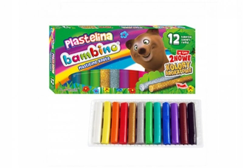 BAMBINO - PLASTELINA OKRĄGŁA złota srebrna 12 szt.