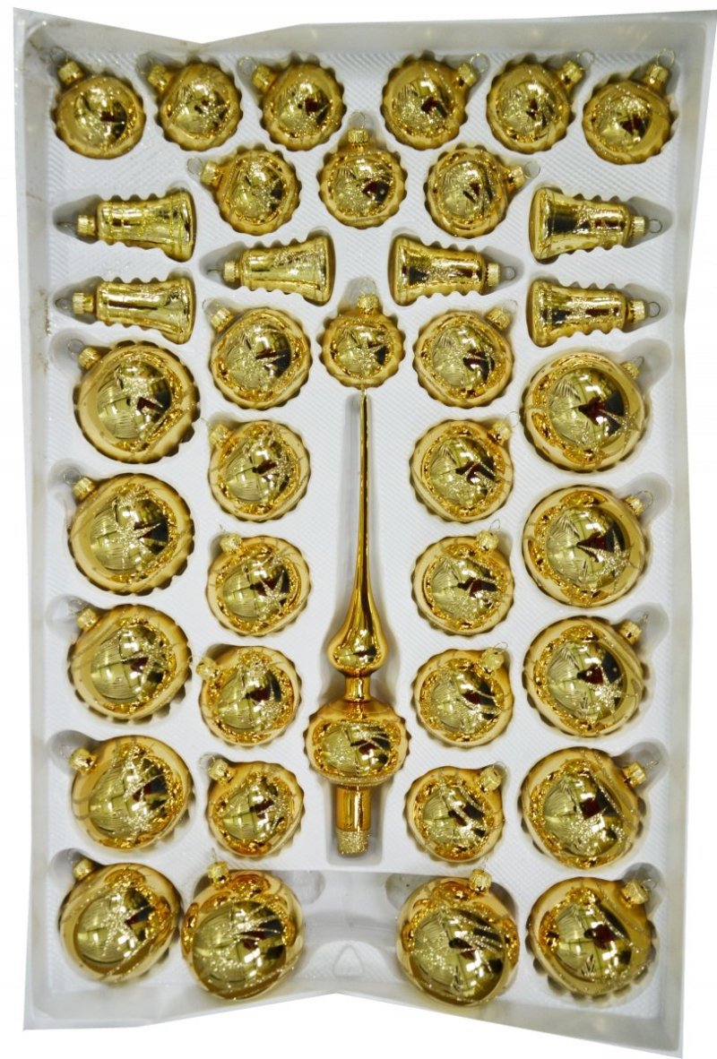 Zestaw dekorowany 39 szt. złoty błysk