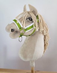 Kantar regulowany dla konia Hobby Horse A3 limonka białym futerkiem