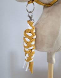 Uwiąz dla Hobby Horse ze sznurka – biało-musztardowy