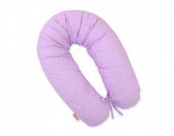 Poduszka ciążowa Longer dla kobiet w ciąży do spania - Kropki na fiolecie