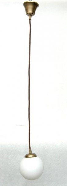 Lampa wisząca mosiężna kula 12cm, żyrandol mosiężny