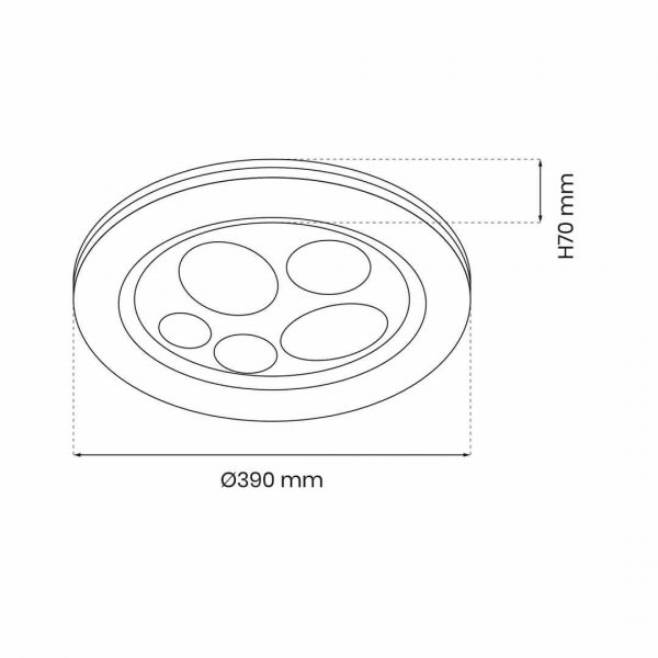Plafon BUBBLES 24W Ø390 mm ML6392 Milagro  