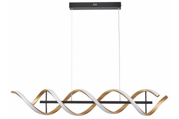 RABATY - Abrax - lampa wisząca LED czarny mat/złoty malowany 344201-09 (od 10% rabatu w koszyku)