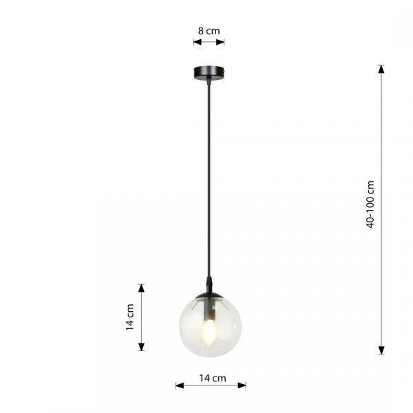 Lampa wisząca COSMO 1 BL TRANSPARENTNY 711/1 ( od 5 % rabatu w koszyku)