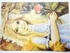 BLOND DZIEWCZYNKA TRZYMAJĄCA KWIATEK MAL. D. MUSZYŃSKA-ZAMORSKA