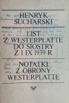 LIST Z WESTERPLATTE DO SIOSTRY Z 1 XI 1939 RHenryk Sucharski