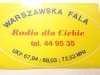 WARSZAWSKA FALA. RADIO DLA CIEBIE. NAKLEJKA