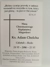 KAPŁAŃSTWO KS. ADAM CHOLCHA
