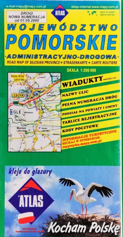 MAPA WOJEWÓDZTWO POMORSKIE. SKALA 1:200 000