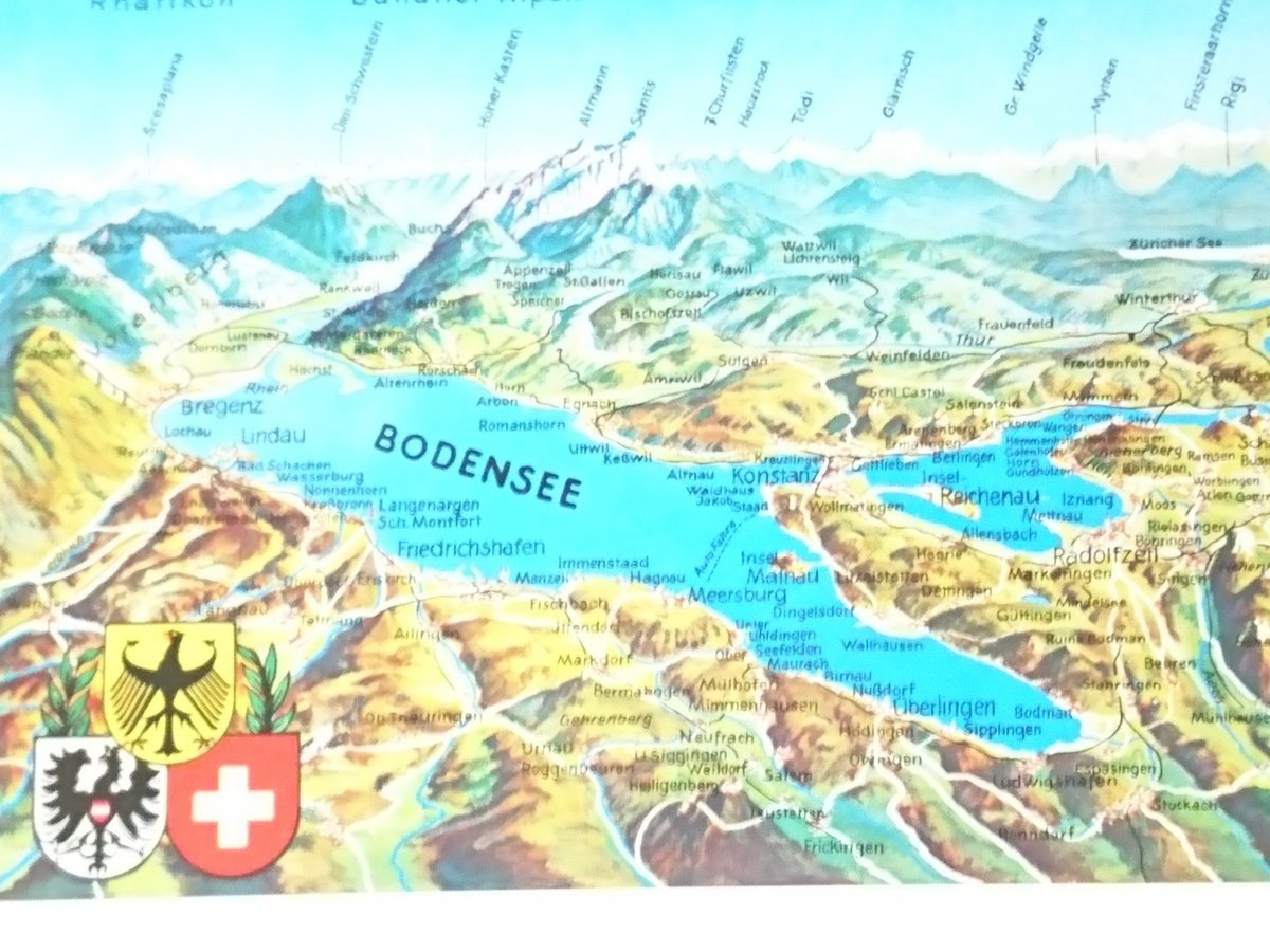 DER BODENSEE LIEGT 395m UBER DEM MEER Niemcy Europa Zagraniczne Pocztówki Kolekcje